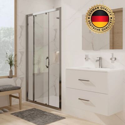 Hüppe - Pack: Puerta corredera 120cm + Plato de ducha Satalek 120x80cm - Conjunto ducha Hüppe - Pack: Puerta corredera 120cm + Plato de ducha Satalek 120x80cm - Conjunto ducha