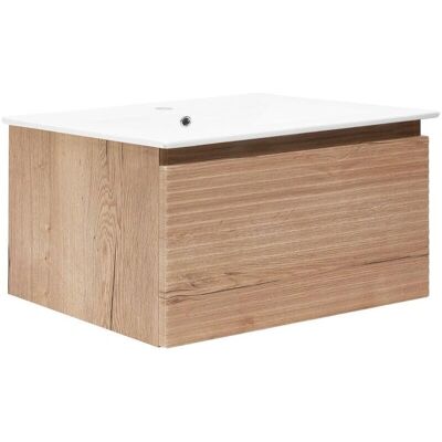 Mueble de baño Savona de Naturel con lavabo - 98x43x44.8 cm - Roble Halifax Mate Mueble de baño Savona de Naturel con lavabo - 98x43x44.8 cm - Roble Halifax Mate