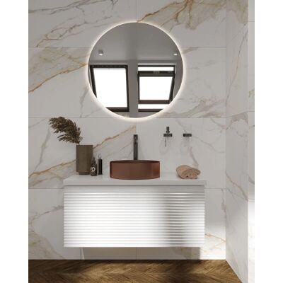 Mueble de baño Savona de Naturel - Blanco brillante - 98x43x44,8 cm - Baño Mueble de baño Savona de Naturel - Blanco brillante - 98x43x44,8 cm - Baño