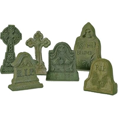 Ensemble d'accessoires Halloween Department 56 - Pierres tombales miniatures, tailles multiples, multicolores Ensemble d'accessoires Halloween Department 56 - Pierres tombales miniatures, tailles multiples, multicolores
