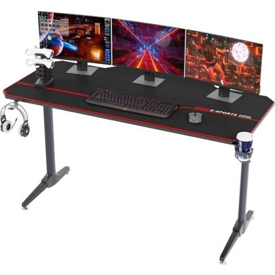 Soges - Escritorio Gaming 140x65x75 - Estructura en T - Escritorio Gaming Soges - Escritorio Gaming 140x65x75 - Estructura en T - Escritorio Gaming