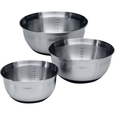 Brabantia 363900 Zestaw misek - Stal, 1L/1,6L/3L Brabantia 363900 Zestaw misek - Stal, 1L/1,6L/3L