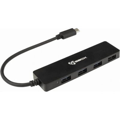 SBOX H-404C Hub USB Type-C 4 Ports Noir - Publicité SBOX H-404C Hub USB Type-C 4 Ports Noir - Publicité