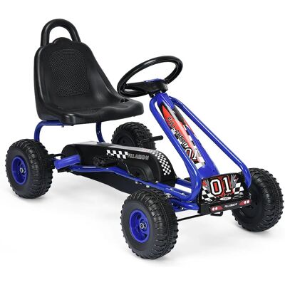 Costway Gokart mit Handbremse 30kg für Kinder 3-6 Jahre Blau Costway Gokart mit Handbremse 30kg für Kinder 3-6 Jahre Blau