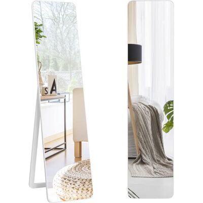 Costway 2-in-1 Volledig Lichaamspiegel Wit - Staand en Wandspiegel Costway 2-in-1 Volledig Lichaamspiegel Wit - Staand en Wandspiegel