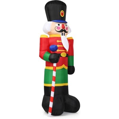 Costway 2,4 m hoge opblaasbare kerstnussknacker - Binnen/Buiten Decoratie Costway 2,4 m hoge opblaasbare kerstnussknacker - Binnen/Buiten Decoratie