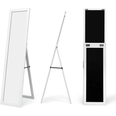 Miroir en pied blanc Costway 155x37cm - Sol, Mur ou Inclinaison - Publicité Miroir en pied blanc Costway 155x37cm - Sol, Mur ou Inclinaison - Publicité