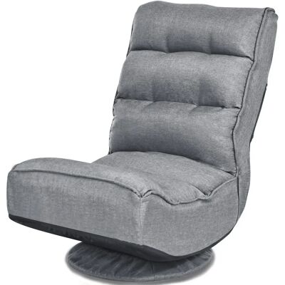 Costway Verstellbarer 360° Drehbarer Klappstuhl - Grau - Faltbarer ergonomischer Sitz Costway Verstellbarer 360° Drehbarer Klappstuhl - Grau - Faltbarer ergonomischer Sitz