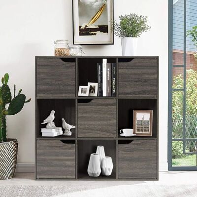 Bibliothèque Basse GOPLUS avec 6/9 Cubes, Meuble à 3 Étagères, Armoires en Bois Polyvalentes - Armoire - Publicité Bibliothèque Basse GOPLUS avec 6/9 Cubes, Meuble à 3 Étagères, Armoires en Bois Polyvalentes - Armoire - Publicité