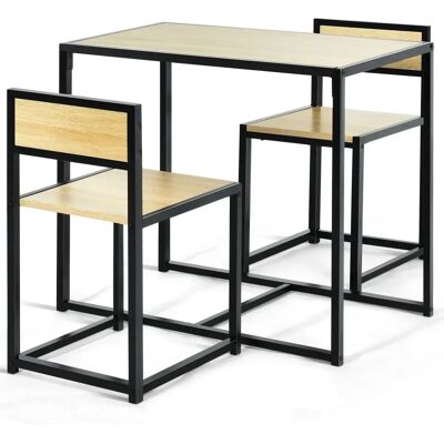 Ensemble de Salle à Manger 3 Pièces Costway avec Table et 2 Chaises - Style Rustique - Publicité Ensemble de Salle à Manger 3 Pièces Costway avec Table et 2 Chaises - Style Rustique - Publicité