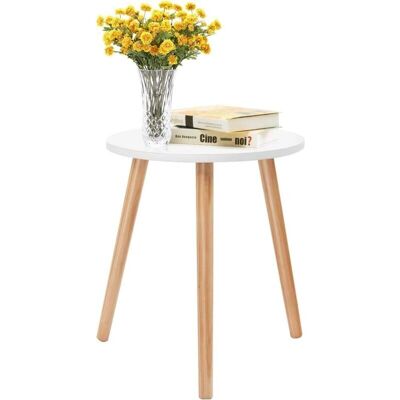 Costway Witte Ronde Bijzettafel - Salontafel Costway Witte Ronde Bijzettafel - Salontafel