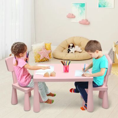 Costway - 3-Piece Set - Różowy - Zestaw stołu i krzeseł dla dzieci Costway - 3-Piece Set - Różowy - Zestaw stołu i krzeseł dla dzieci