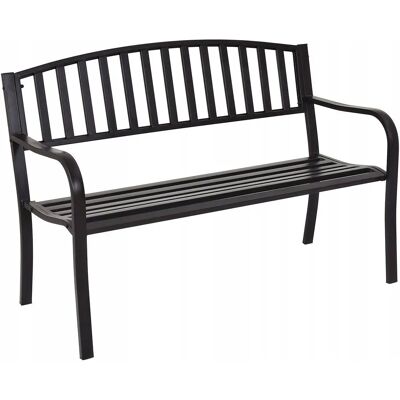 Costway Stahl-Gartenbank mit Streifendesign - Für 3 Personen im Freien Costway Stahl-Gartenbank mit Streifendesign - Für 3 Personen im Freien