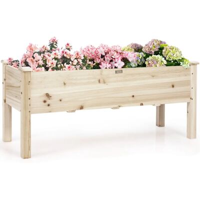 Costway 120 x 43,5 x 51 cm Kiefernholz Hochbeet Pflanzkasten Costway 120 x 43,5 x 51 cm Kiefernholz Hochbeet Pflanzkasten