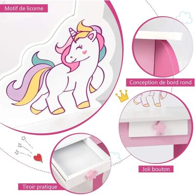 Costway - Tocador infantil - Rosa - Blanco - Tocador Costway - Tocador infantil - Rosa - Blanco - Tocador