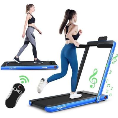 Costway Tapis roulant pieghevole 2-in-1 elettrico con Bluetooth e LED - 600W, 2.25HP Costway Tapis roulant pieghevole 2-in-1 elettrico con Bluetooth e LED - 600W, 2.25HP