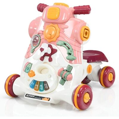 Poussette bébé Costway - Rose, 3-en-1 Activités d'apprentissage lumière et musique, 6-36 mois - Publicité Poussette bébé Costway - Rose, 3-en-1 Activités d'apprentissage lumière et musique, 6-36 mois - Publicité