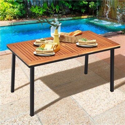 Costway Table de jardin en acacia - Pour 6-8 personnes - Publicité Costway Table de jardin en acacia - Pour 6-8 personnes - Publicité