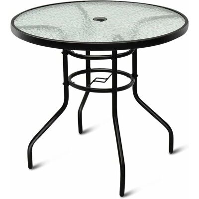 Costway - GlassMetal - Schirmloch - Gartentisch Costway - GlassMetal - Schirmloch - Gartentisch