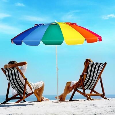 Parasol de Plage Costway - 2,45M Protection UV Baleines en Fibre de Verre - Publicité Parasol de Plage Costway - 2,45M Protection UV Baleines en Fibre de Verre - Publicité