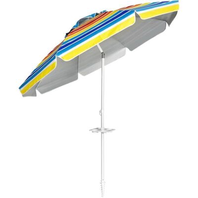 Costway 2,2M Strandsonnenschirm mit Neigungsfunktion, Becherhalter, UPF50+ Schutz Costway 2,2M Strandsonnenschirm mit Neigungsfunktion, Becherhalter, UPF50+ Schutz