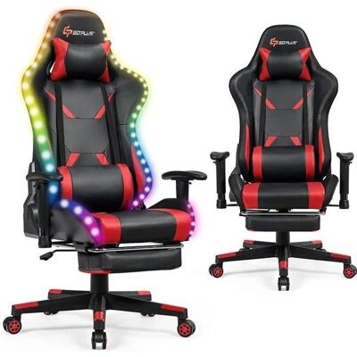 GOPLUS - Sedia Gaming Reclinabile - LED Multicolore - Publicité GOPLUS - Sedia Gaming Reclinabile - LED Multicolore - Publicité