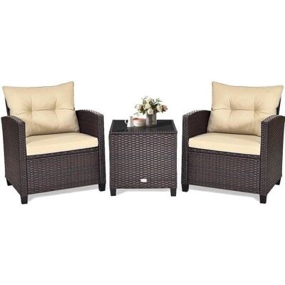GOPLUS - Ensemble de jardin en rotin - 2 chaises - Ensemble de meubles de jardin - Publicité GOPLUS - Ensemble de jardin en rotin - 2 chaises - Ensemble de meubles de jardin - Publicité