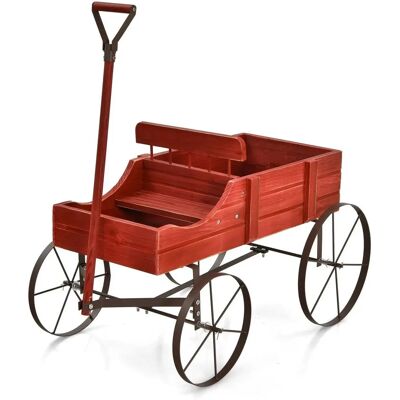 Costway Blumenständer Holzwagen - Pine Wood - 62x34x60 cm - Wózek na rośliny Costway Blumenständer Holzwagen - Pine Wood - 62x34x60 cm - Wózek na rośliny
