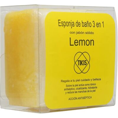 Esponja Cuadrada Tikis con Jabón Limón 100g - Producto de Higiene Esponja Cuadrada Tikis con Jabón Limón 100g - Producto de Higiene