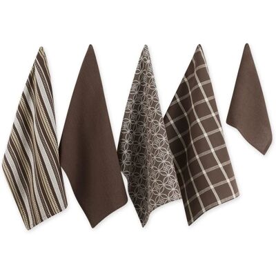 DII Dark Brown Cotton Kitchen Towel Set - Kitchen Towel Set DII Dark Brown Cotton Kitchen Towel Set - Kitchen Towel Set