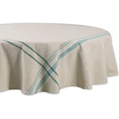 DII Nappe Rond Bauernhaus - 177,8cm, Taupe/Vert-bleu DII Nappe Rond Bauernhaus - 177,8cm, Taupe/Vert-bleu