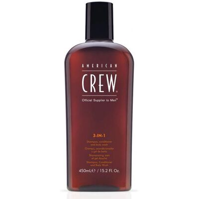 American Crew Classic 3 in 1 Shampoo, Kehonpesu ja Hoitoaine (450 ml) American Crew Classic 3 in 1 Shampoo, Kehonpesu ja Hoitoaine (450 ml)