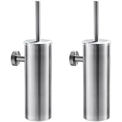 Auralum Cepillo de Inodoro de Acero Inoxidable Montado en Pared 2pcs - Efectivo y Resistente a Salpicaduras Auralum Cepillo de Inodoro de Acero Inoxidable Montado en Pared 2pcs - Efectivo y Resistente a Salpicaduras