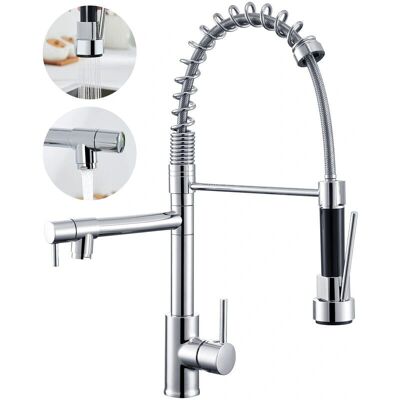AURALUM Grifo de Cocina de Alta Presión con Ducha Extractible AURALUM Grifo de Cocina de Alta Presión con Ducha Extractible