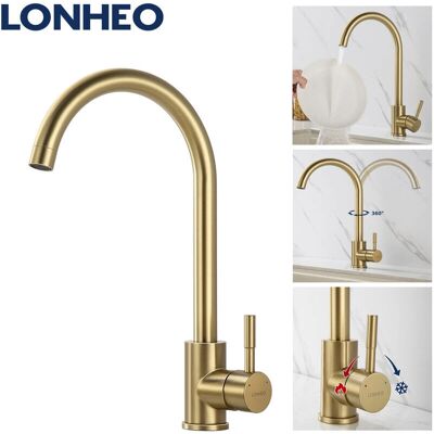 Lonheo Rubinetto Cucina In Acciaio Inox 360° - Miscelatore Monocomando Lonheo Rubinetto Cucina In Acciaio Inox 360° - Miscelatore Monocomando