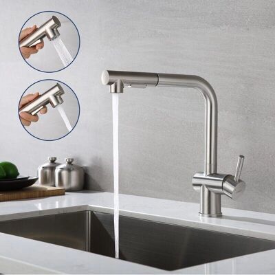 LONHEO Grifo de Cocina en Acero Inoxidable 360° Giratorio con 2 Modos LONHEO Grifo de Cocina en Acero Inoxidable 360° Giratorio con 2 Modos