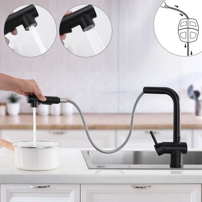 Lonheo - Grifo de Cocina Giratorio 360° Acero Inoxidable 40cm Doble Función con Aireador Lonheo - Grifo de Cocina Giratorio 360° Acero Inoxidable 40cm Doble Función con Aireador