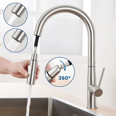 Grifo de Cocina AURALUM con Giro 360° y Ducha Extraíble Grifo de Cocina AURALUM con Giro 360° y Ducha Extraíble