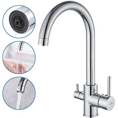 Auralum Küchenarmatur 3-Wege Chrom - Spültisch Wasserhahn Auralum Küchenarmatur 3-Wege Chrom - Spültisch Wasserhahn