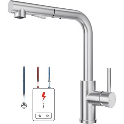 Lonheo - Küchenarmatur mit ausziehbarem Schlauch - Edelstahl, 360° Drehung - Niedrig & Hochdruck Lonheo - Küchenarmatur mit ausziehbarem Schlauch - Edelstahl, 360° Drehung - Niedrig & Hochdruck