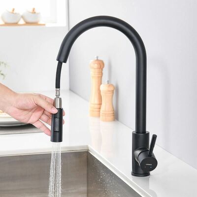 Lonheo - Grifo de Cocina en Acero Inoxidable con Giro 360° y Ducha Extraíble Lonheo - Grifo de Cocina en Acero Inoxidable con Giro 360° y Ducha Extraíble