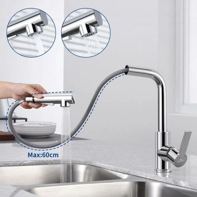 AURALUM Miscelatore Cucina 60cm con Doccetta Estraibile AURALUM Miscelatore Cucina 60cm con Doccetta Estraibile