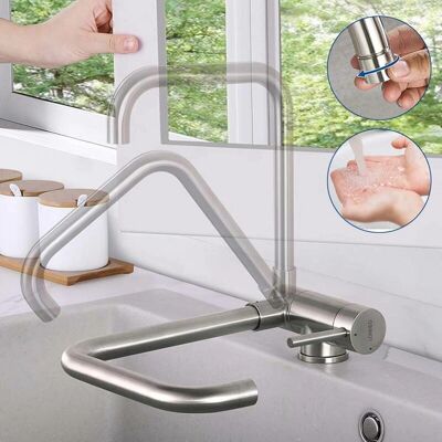 Grifo de Cocina Lonheo - Giratorio 360°, Plegable, Acero Inoxidable 304, Bajo Ventana Grifo de Cocina Lonheo - Giratorio 360°, Plegable, Acero Inoxidable 304, Bajo Ventana