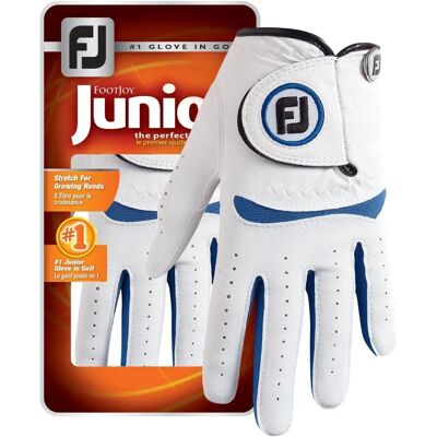 Gant de golf junior Footjoy, Pearl/Cobalt, main gauche, L - Gant de golf - Publicité Gant de golf junior Footjoy, Pearl/Cobalt, main gauche, L - Gant de golf - Publicité