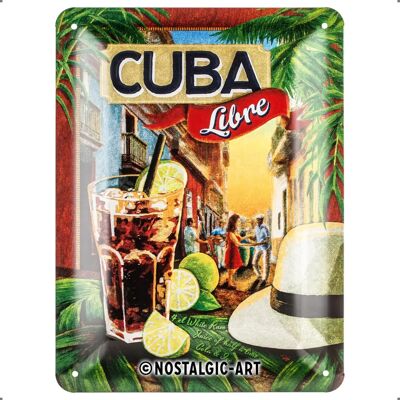 Panneau Cuba Libre - Acier Vintage - 20x15cm Panneau Cuba Libre - Acier Vintage - 20x15cm