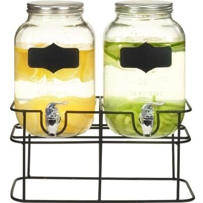 FAC - Dryckesautomat 2x4L - Transparent - Verre - Distributeur - Publicité FAC - Dryckesautomat 2x4L - Transparent - Verre - Distributeur - Publicité