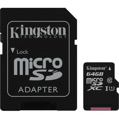 Carte microSD Kingston 64 GB - Classe 10 UHS-I - Jusqu'à 80MB/s - Publicité Carte microSD Kingston 64 GB - Classe 10 UHS-I - Jusqu'à 80MB/s - Publicité
