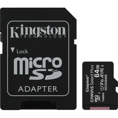 Kingston Canvas Select Plus microSD - microSDXC 64GB (Adapter) Kingston Canvas Select Plus microSD - microSDXC 64GB (Adapter)