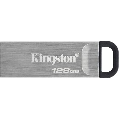 Kingston 128GB DataTraveler Kyson USB 3.2 Clé USB - Argent - Publicité Kingston 128GB DataTraveler Kyson USB 3.2 Clé USB - Argent - Publicité