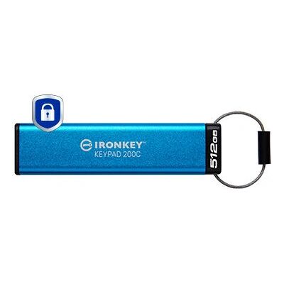 Kingston IronKey Keypad 200 USB-C 512GB - Unidad USB cifrada Kingston IronKey Keypad 200 USB-C 512GB - Unidad USB cifrada